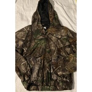 Scent Blocker Plus Frontier Jacket Mens M Camo Hooded Hunting Real Tree Camo